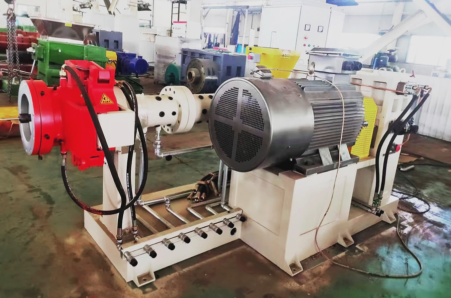 20-14D手動(dòng)鎖緊銷釘冷喂料擠膠管機(jī)